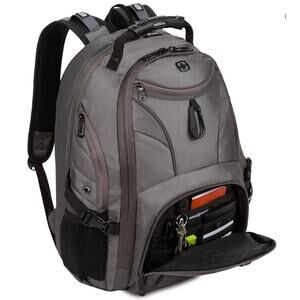 SWISSGEAR 1900 ScanSmart TSA Laptop Backpack with RFID Protection- Gray